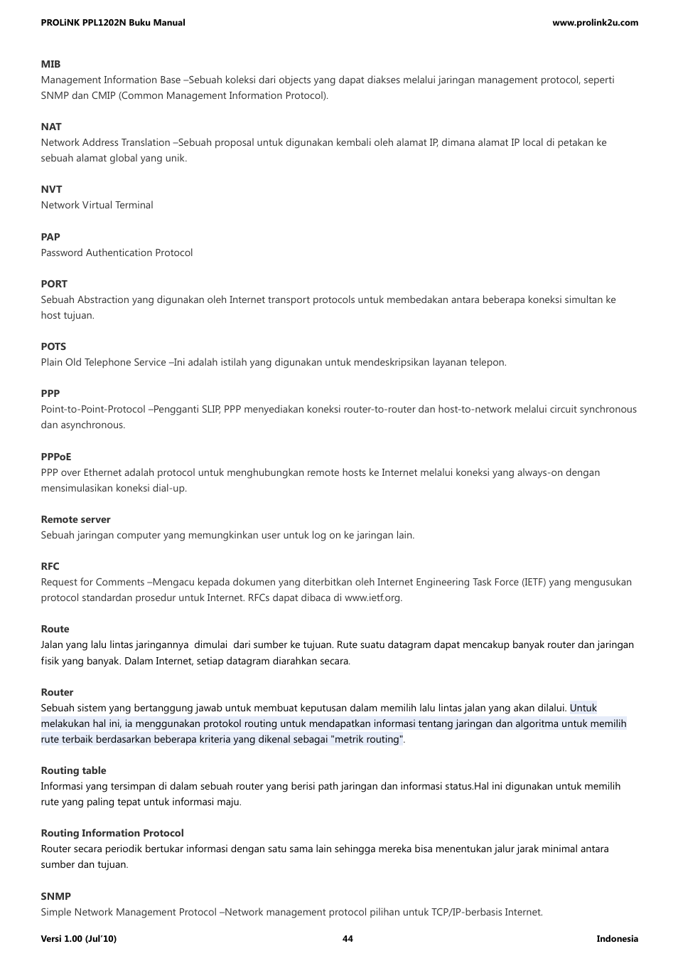PROLiNK PPL1202N Quick Installation Guide User Manual | Page 94 / 99