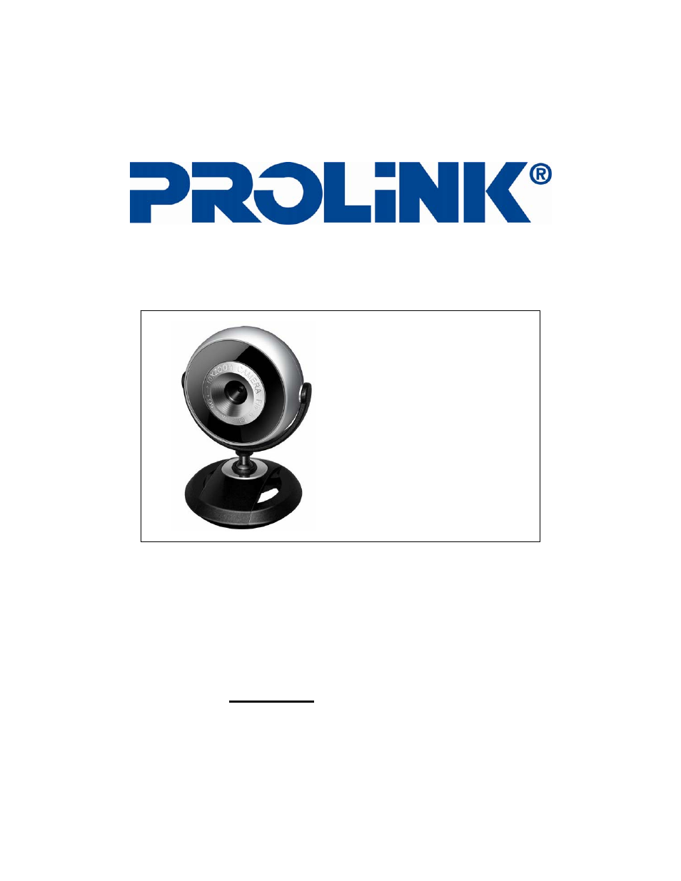 PROLiNK PCC3220 IzyCam User Manual | 7 pages