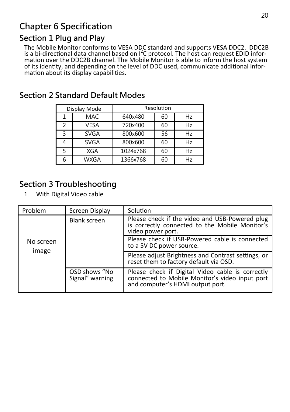 Chapter 6 specification | PROLiNK PRO1301WE User Manual User Manual | Page 22 / 24