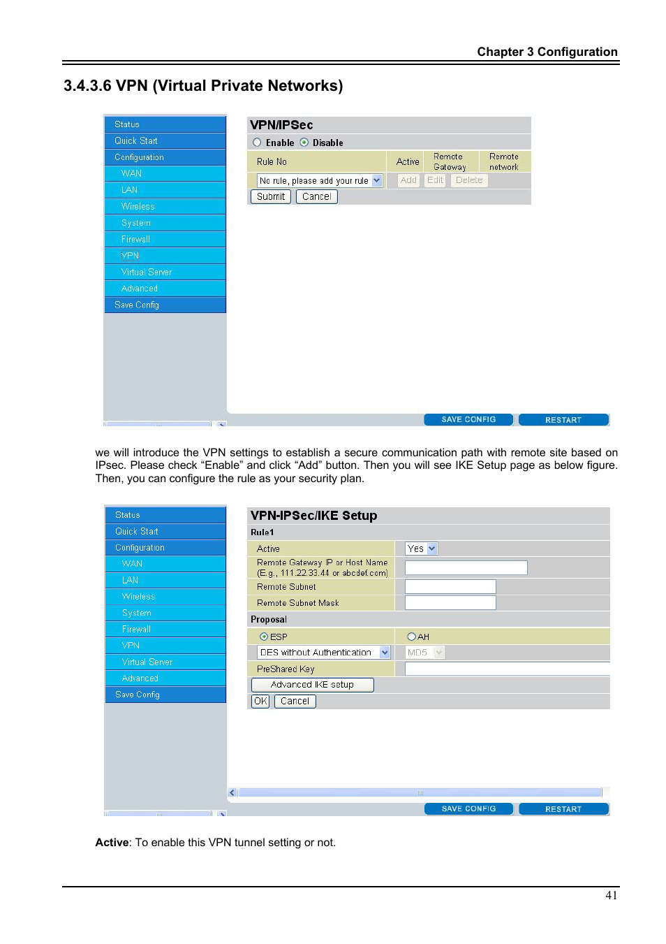 6 vpn (virtual private networks) | PROLiNK Hurricane 9000G User Manual | Page 45 / 62