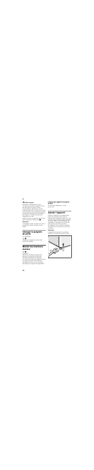 Changer la poignée de porte, Monter les écarteurs muraux, L'écart par rapport à la paroi arrière | Ajuster l’appareil | Bosch KGN39XI30 User Manual | Page 10 / 44