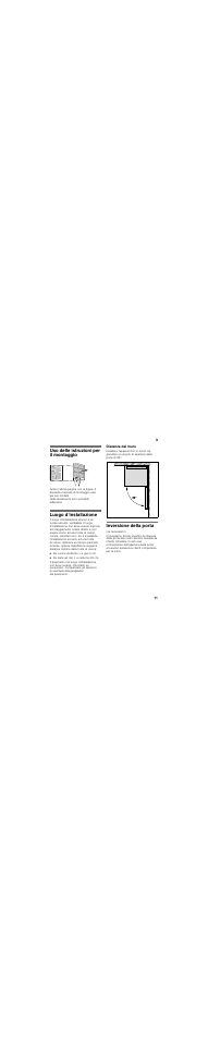 Uso delle istruzioni per il montaggio, Luogo d’installazione, Distanza dal muro | Inversione della porta | Bosch KGN39XI30 User Manual | Page 11 / 44