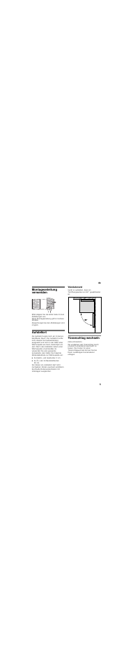 Montageanleitung verwenden, Aufstellort, Wandabstand | Türanschlag wechseln | Bosch KGN39XI30 User Manual | Page 5 / 44