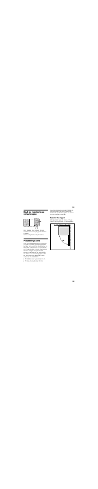 Bruk av monterings- veiledningen, Plasseringssted, Avstand fra veggen | Bosch KSV36BW30 User Manual | Page 35 / 54