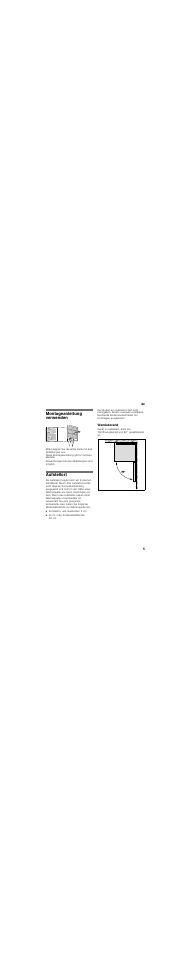 Montageanleitung verwenden, Aufstellort, Wandabstand | Bosch KSV36BW30 User Manual | Page 5 / 54