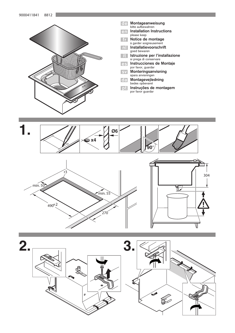 Bosch PKA375N14E Freidora de 30 cm de ancho Terminación Premium EAN 4242002495163 User Manual | 4 pages