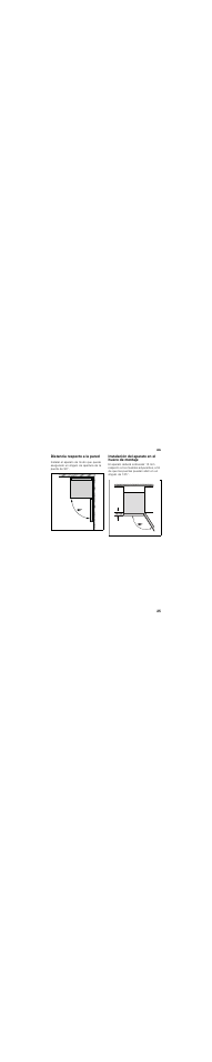 Distancia respecto a la pared, Instalación del aparato en el hueco de montaje | Bosch KGN49SQ21R User Manual | Page 25 / 44