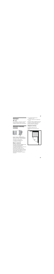 Transport, Używanie instrukcji montażu, Miejsce ustawienia | Odległość od ściany | Bosch KGN49SQ21R User Manual | Page 37 / 44