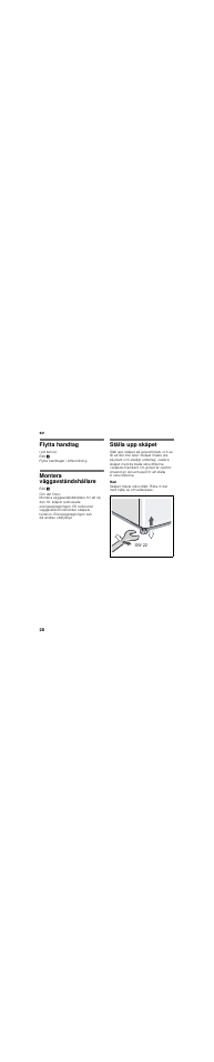 Flytta handtag, Montera väggavståndshållare, Ställa upp skåpet | Bosch KSV36VI30 Frigorífico 1 puerta de libre instalación Puerta acero antihuellas 186 x 60 cm EAN 4242002671369 User Manual | Page 28 / 47