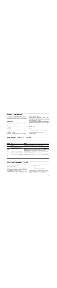 Limpeza e manutenção, Vitrocerâmica, Detergente para máquinas de lavar loiça | Detergentes abrasivos, Esponjas com face abrasiva, Friso da placa, Não utilize produtos afiados ou abrasivos, Procedimento em caso de anomalia, Serviço de assistência técnica, Ordem de reparação e apoio em caso de anomalias | Bosch PKT375N14E Vitrocerámica Grill de 30 cm de ancho Terminación Premium EAN 4242002472911 User Manual | Page 51 / 52