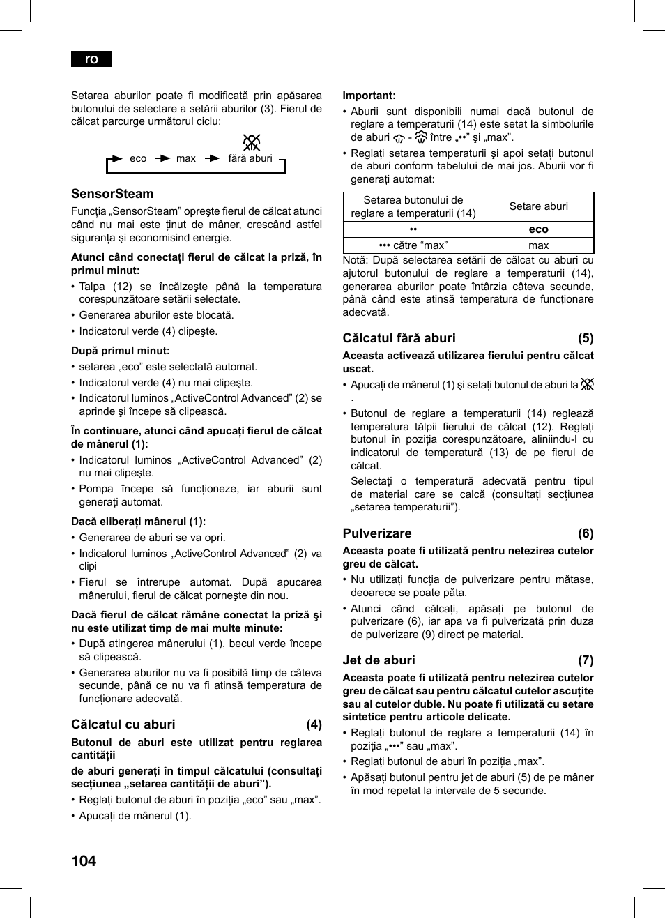 Bosch TDS1229 Centro de planchado compacto SensorSteam Ultimate EAN 4242002684598 User Manual | Page 104 / 116