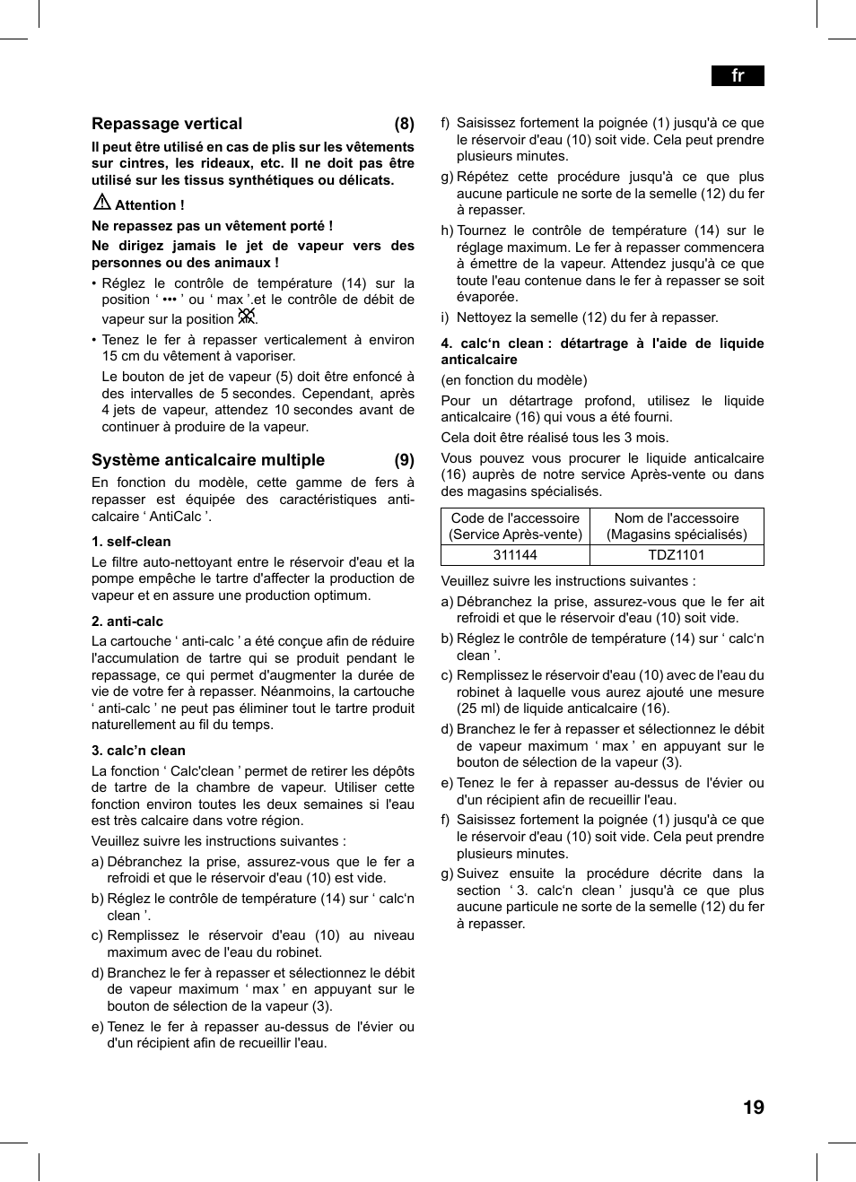 Bosch TDS1229 Centro de planchado compacto SensorSteam Ultimate EAN 4242002684598 User Manual | Page 19 / 116