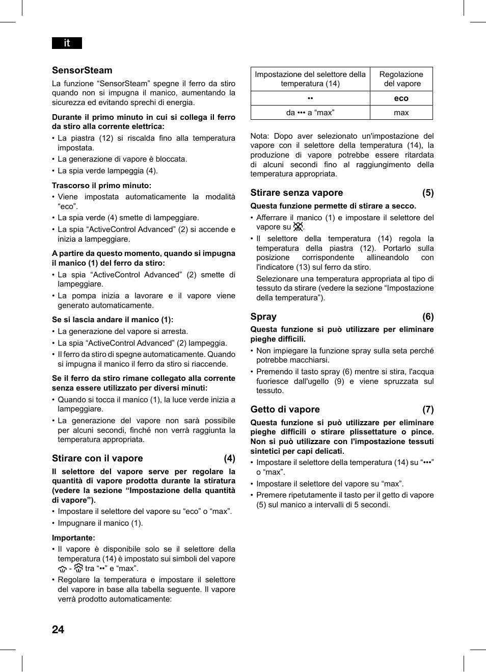 Bosch TDS1229 Centro de planchado compacto SensorSteam Ultimate EAN 4242002684598 User Manual | Page 24 / 116