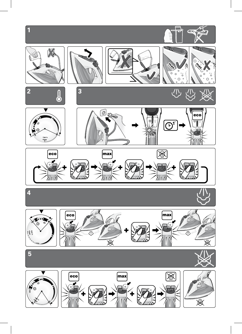 Eco max, Max eco | Bosch TDS1229 Centro de planchado compacto SensorSteam Ultimate EAN 4242002684598 User Manual | Page 3 / 116