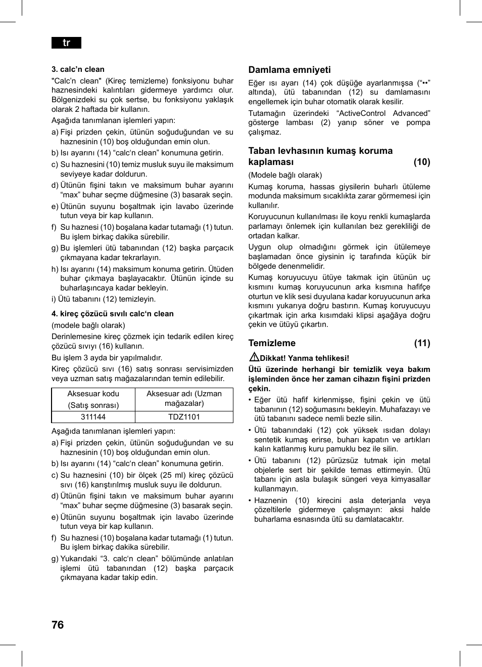Bosch TDS1229 Centro de planchado compacto SensorSteam Ultimate EAN 4242002684598 User Manual | Page 76 / 116