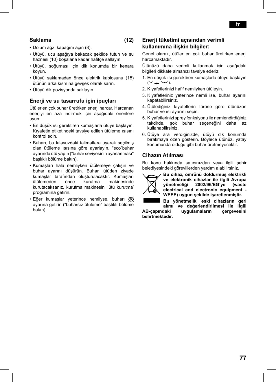 Bosch TDS1229 Centro de planchado compacto SensorSteam Ultimate EAN 4242002684598 User Manual | Page 77 / 116
