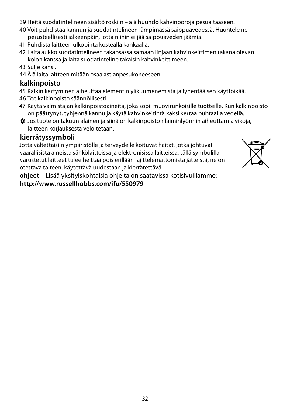 RUSSELL HOBBS DELUXE User Manual | Page 32 / 68