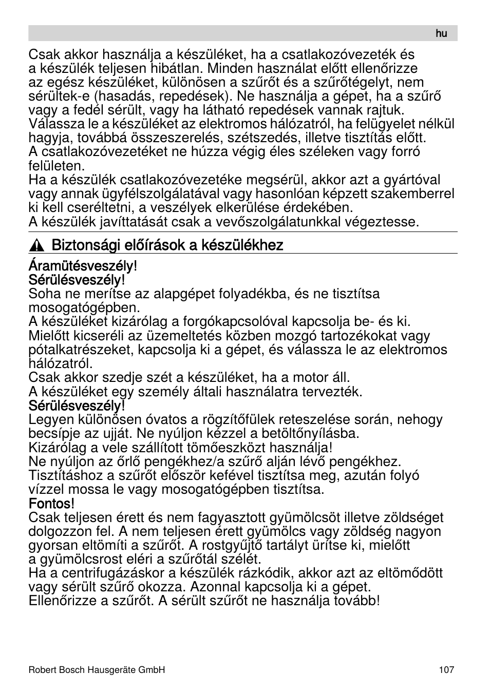 Bosch MES4000 Licuadora. EAN 4242002770048 User Manual | Page 107 / 145