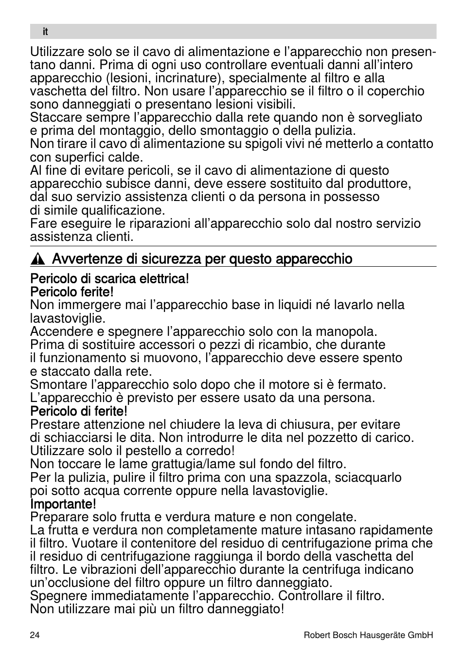 Bosch MES4000 Licuadora. EAN 4242002770048 User Manual | Page 24 / 145