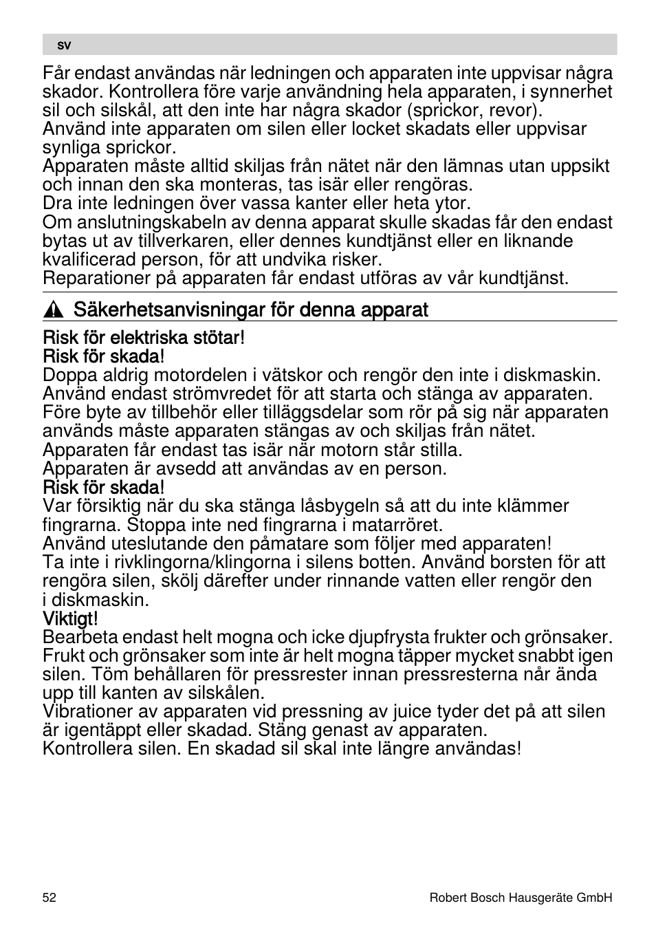 Bosch MES4000 Licuadora. EAN 4242002770048 User Manual | Page 52 / 145