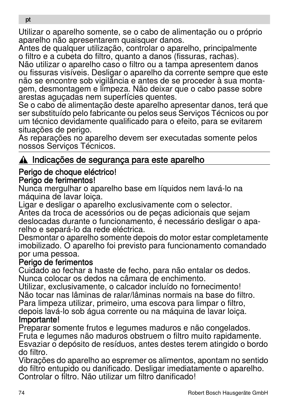 Bosch MES4000 Licuadora. EAN 4242002770048 User Manual | Page 74 / 145