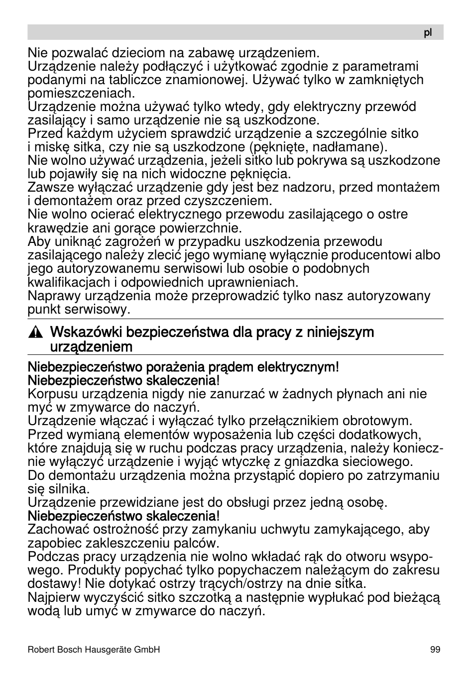 Bosch MES4000 Licuadora. EAN 4242002770048 User Manual | Page 99 / 145