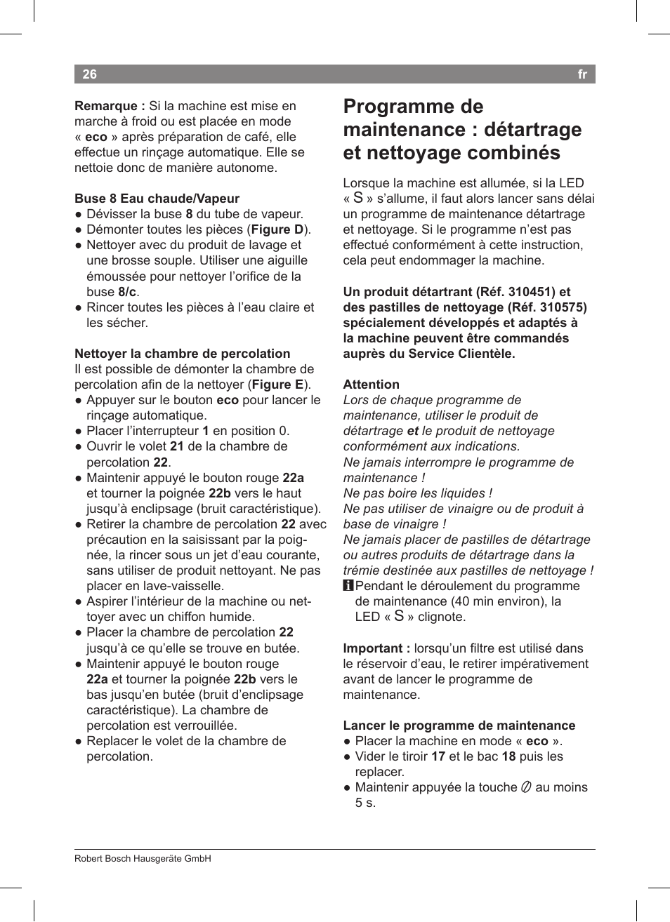 Bosch TCA 5201 User Manual | Page 30 / 100
