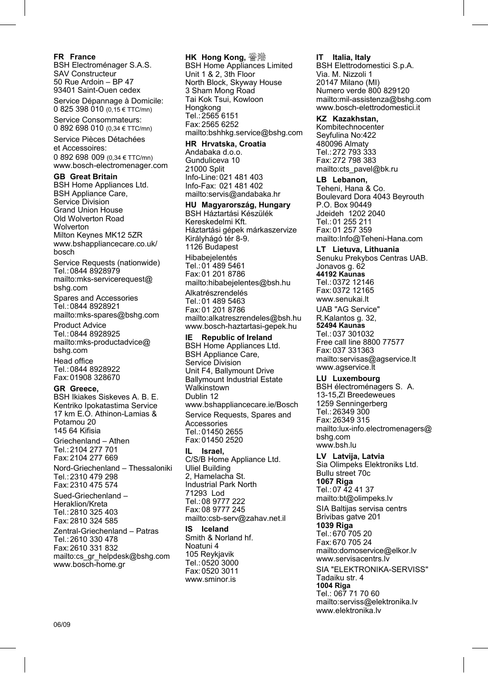 Bosch TCA 5201 User Manual | Page 98 / 100