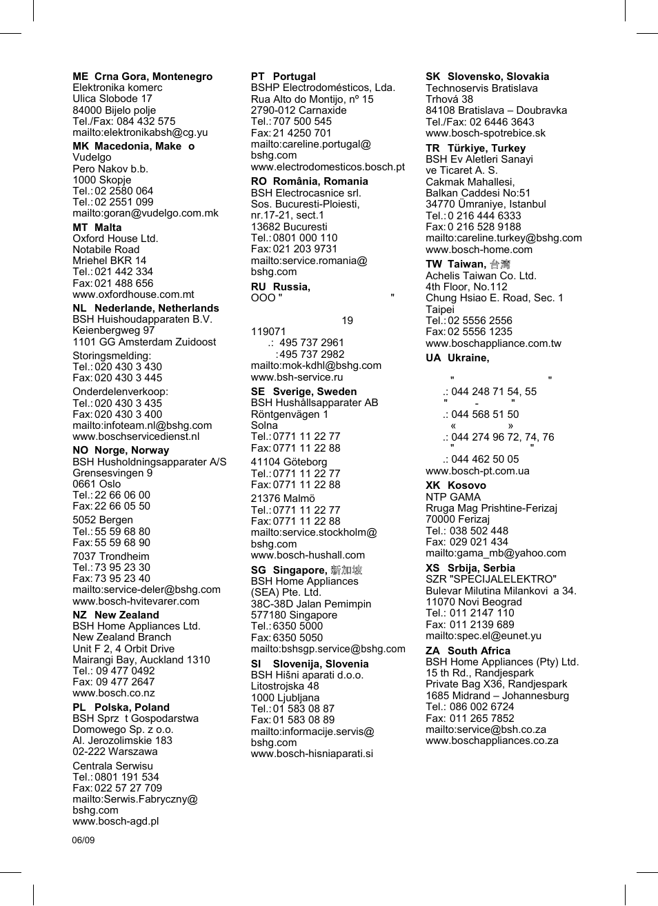 Bosch TCA 5201 User Manual | Page 99 / 100