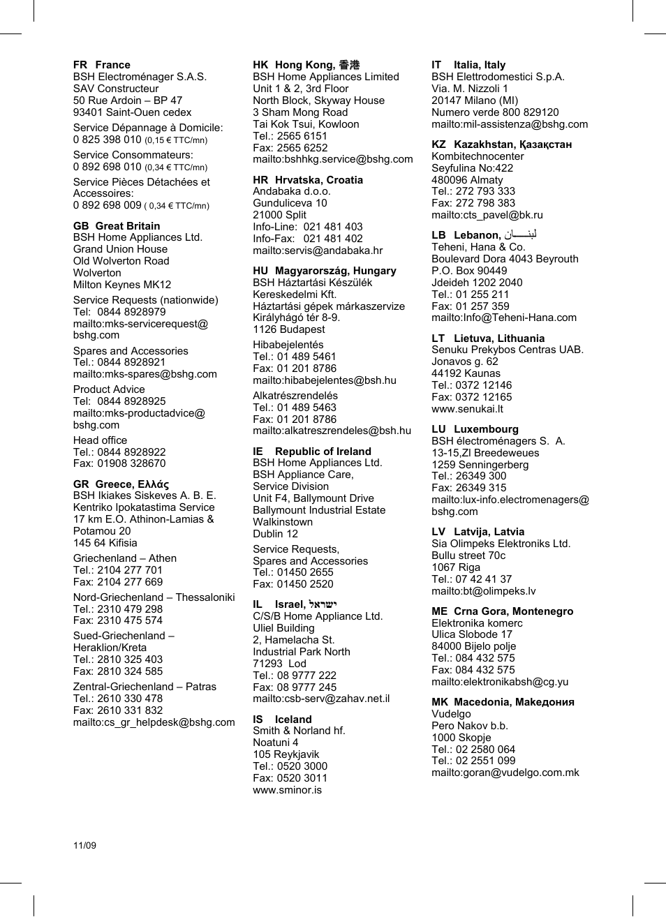 Bosch TKA8011 User Manual | Page 67 / 70