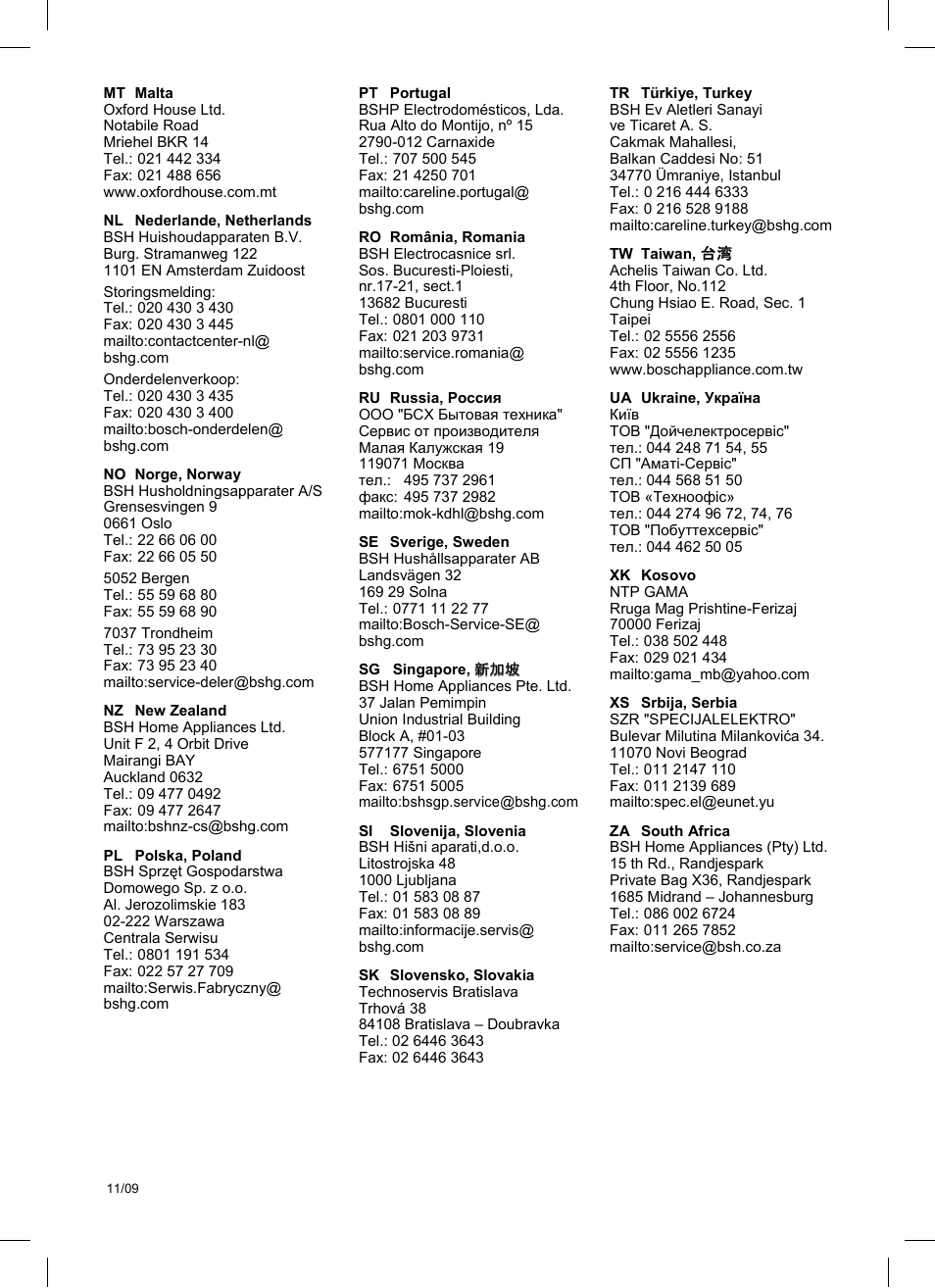 Bosch TKA8011 User Manual | Page 68 / 70