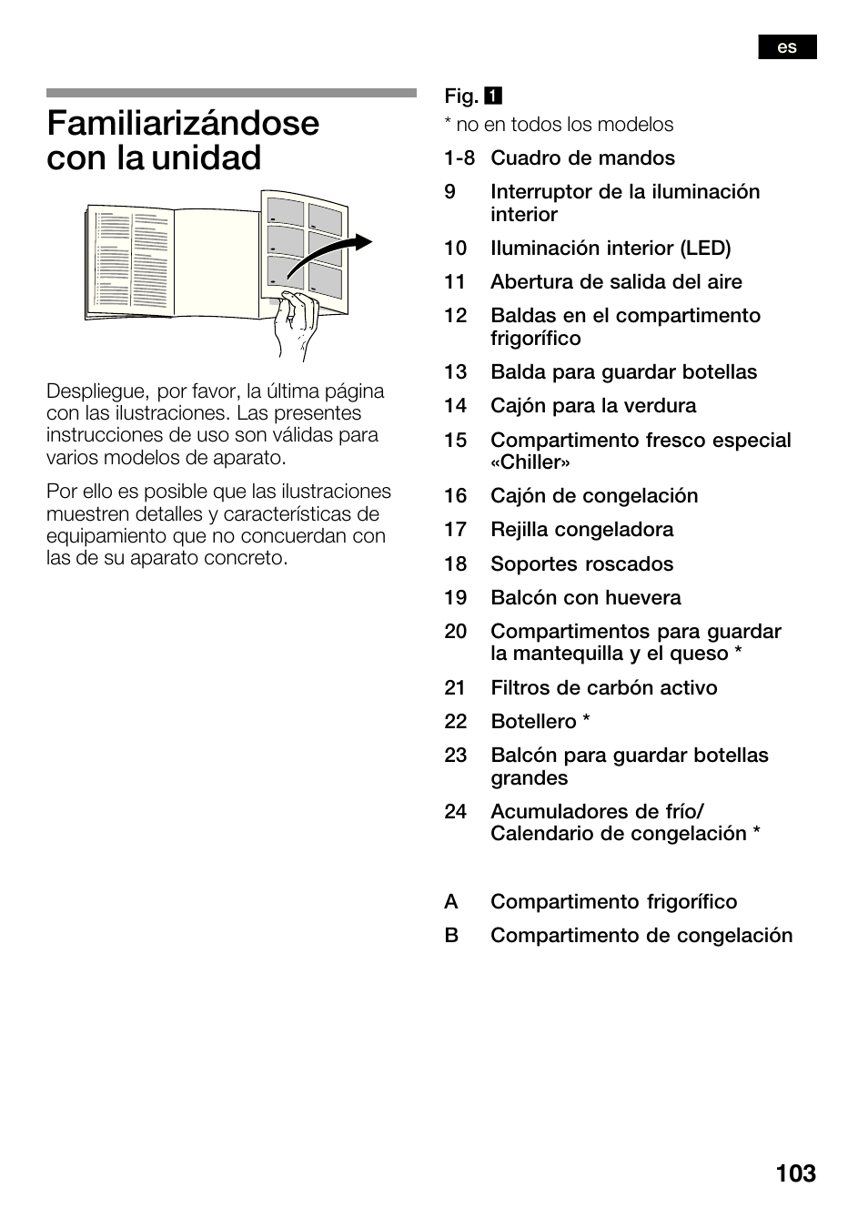Familiarizándose con la unidad | Bosch KGN36SM30 Réfrigérateur-congélateur combiné Premium Luxe User Manual | Page 103 / 143