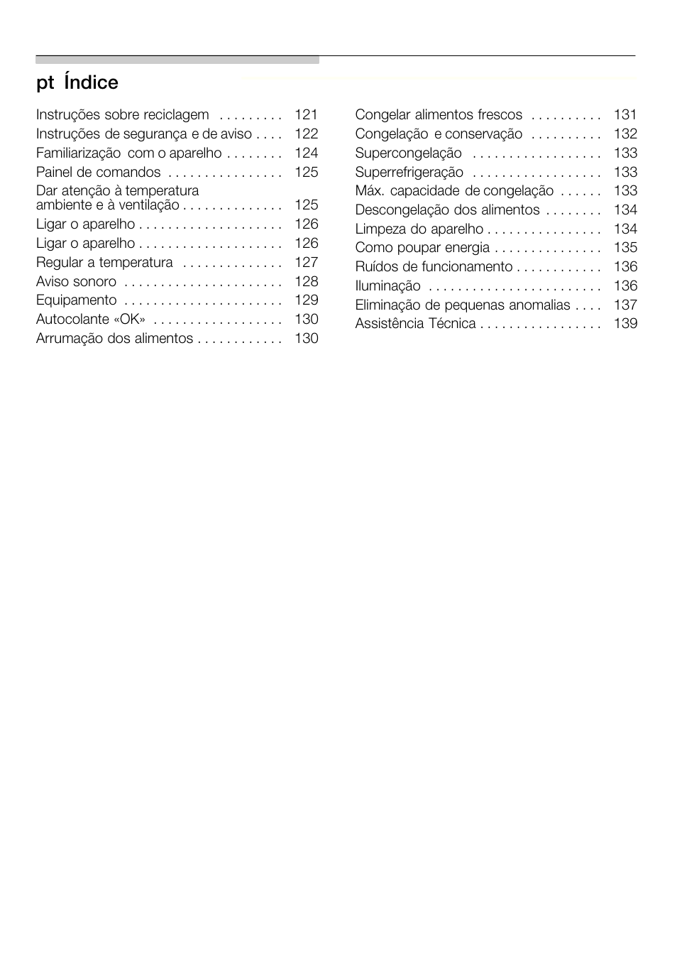 Ptąíndice | Bosch KGN36SM30 Réfrigérateur-congélateur combiné Premium Luxe User Manual | Page 6 / 143