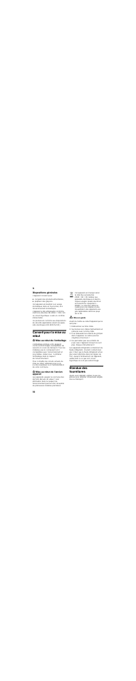 Dispositions générales, Congeler des produits alimentaires, Préparer des glaçons | Conseil pour la mise au rebut, Mise au rebut de l'emballage, Mise au rebut de l'ancien appareil, Étendue des fournitures | Bosch GUD15A50 Congélateur intégrable Premium Fixation de porte à pantographe User Manual | Page 32 / 73