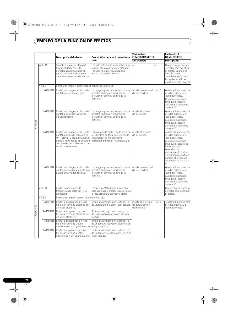 Empleo de la función de efectos | Pioneer SVM-1000 User Manual | Page 258 / 326