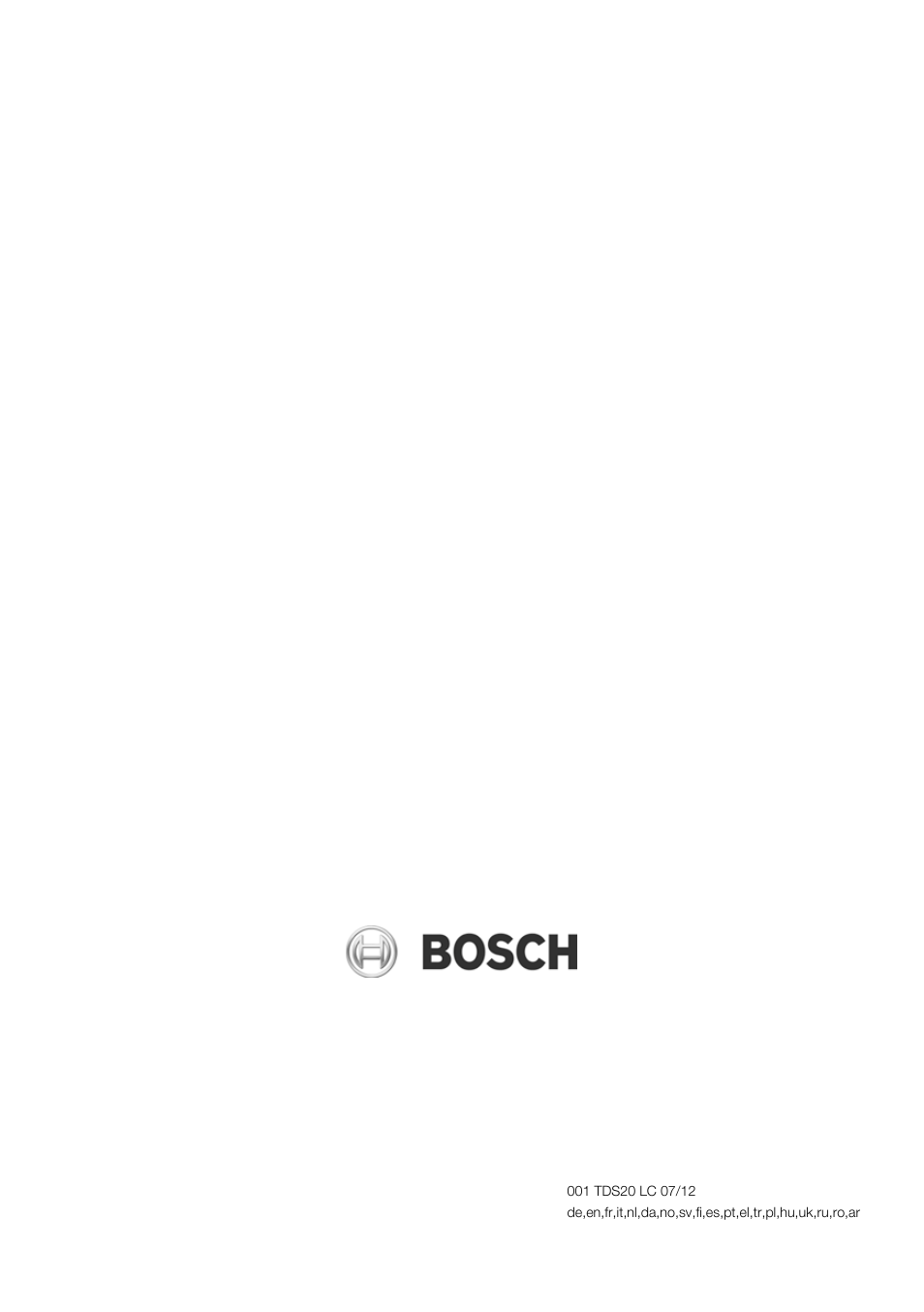 Bosch TDS2011 User Manual | Page 136 / 136