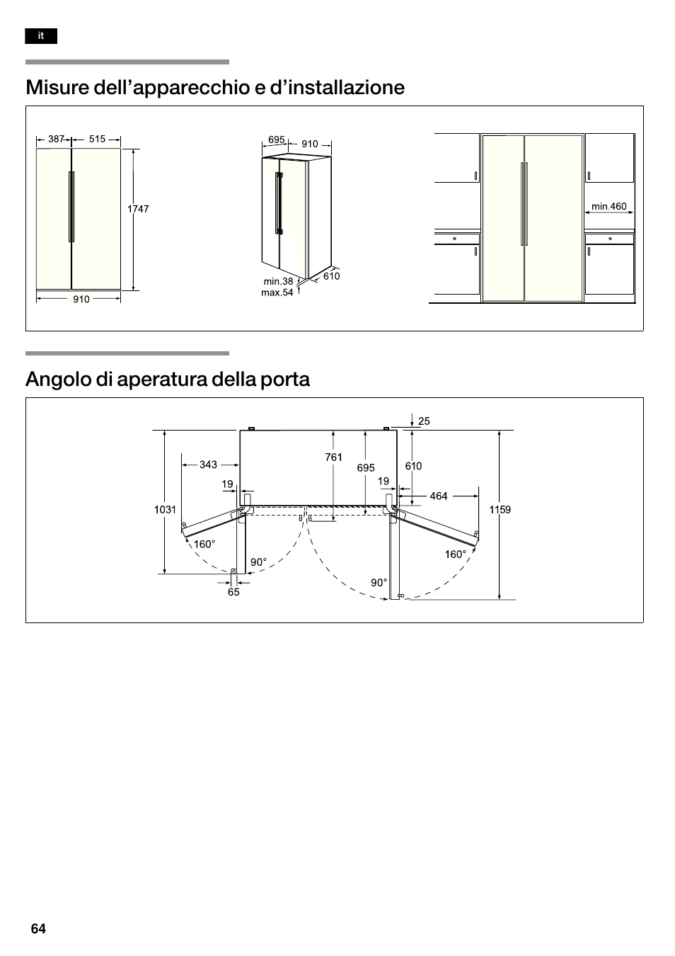 Bosch KAD62V40 Réfrigérateur-congélateur américain Confort User Manual | Page 64 / 119