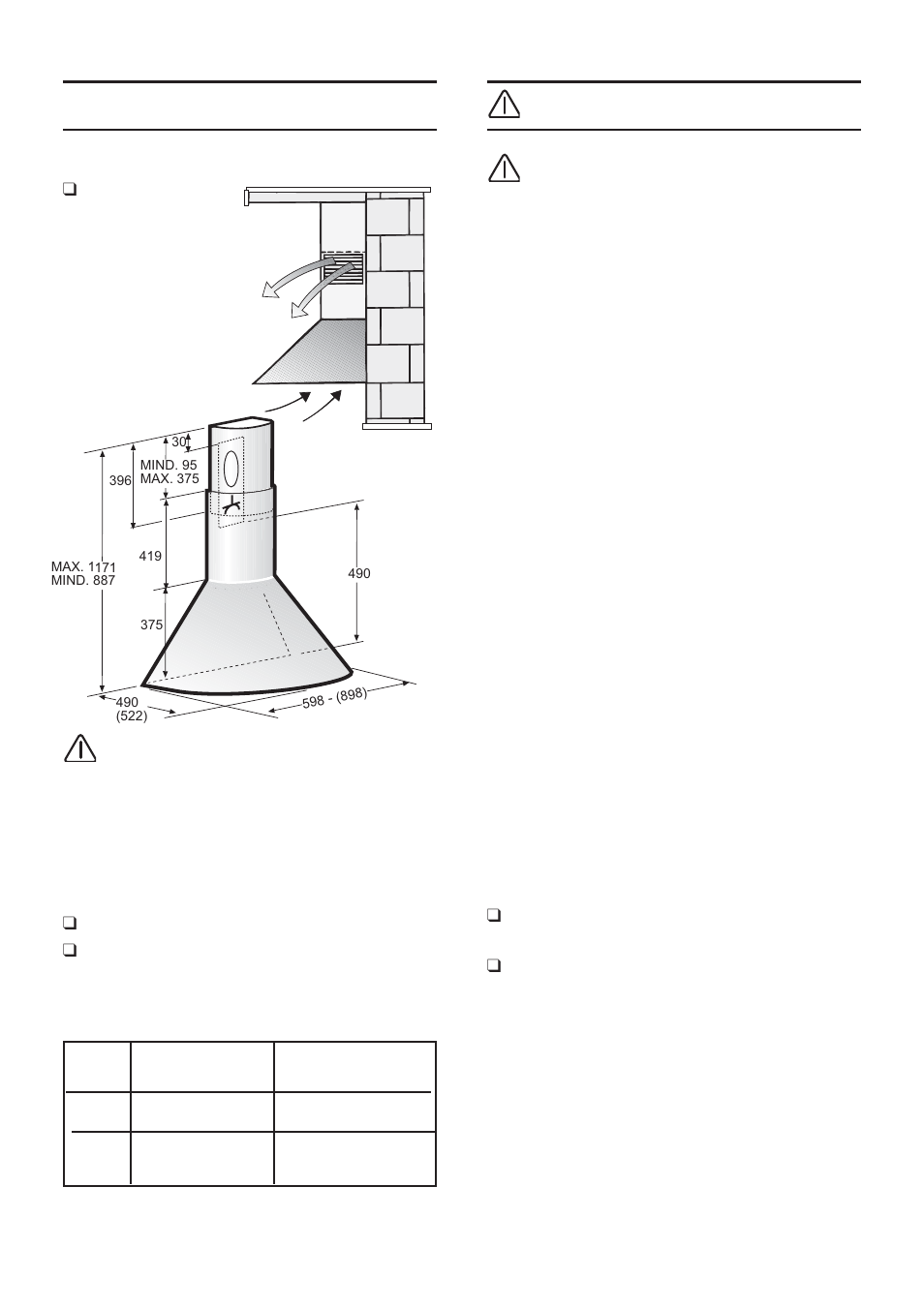 Electrical connection, Prior to installation, Circulating-air mode | Preparing the wall | Bosch DWA091450 - inox Hotte décorative murale 90 cm User Manual | Page 11 / 68