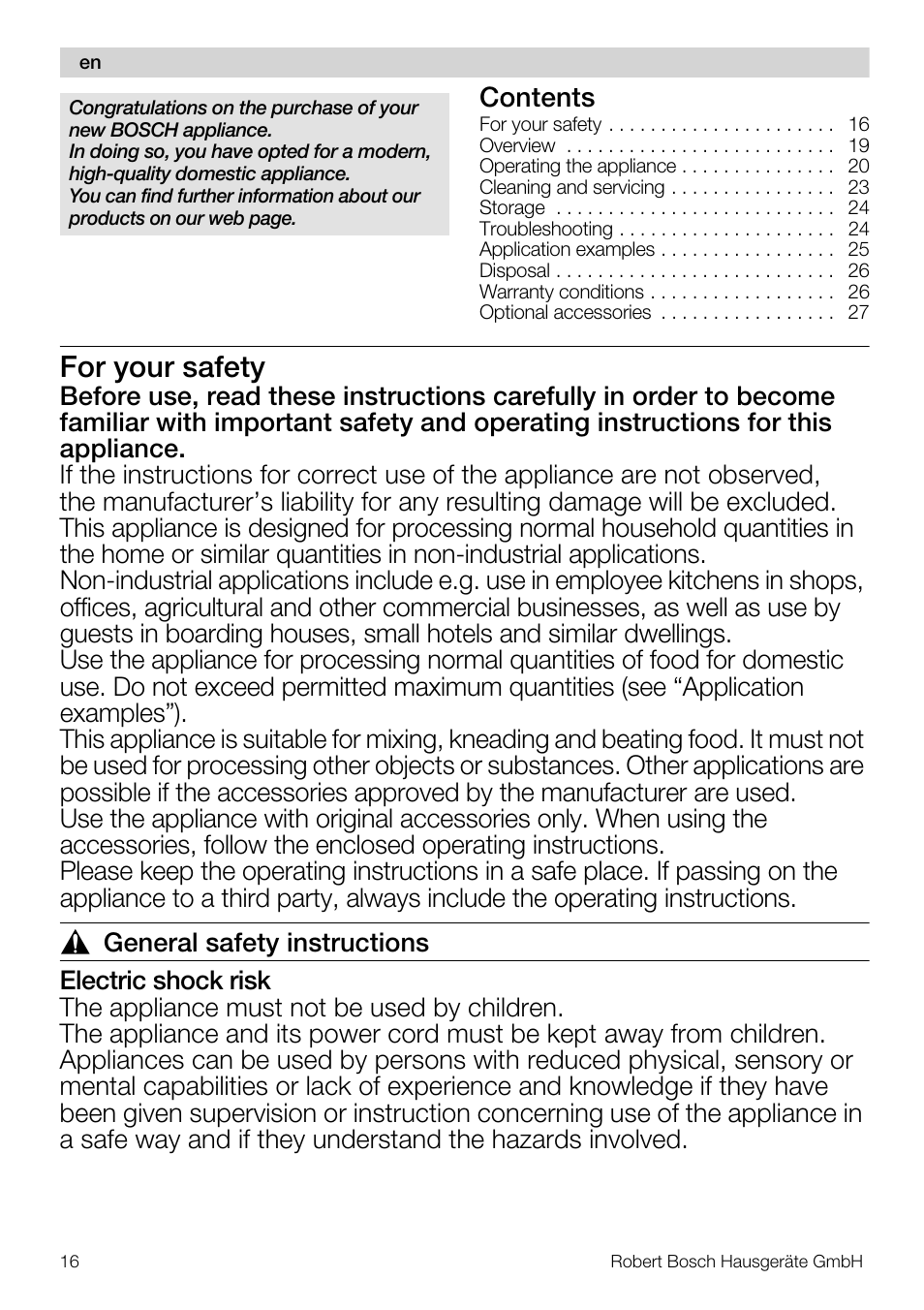 Bosch MUM57810 KITCHEN MACHINE INOX 900W HOME PRO Home Professional User Manual | Page 16 / 208