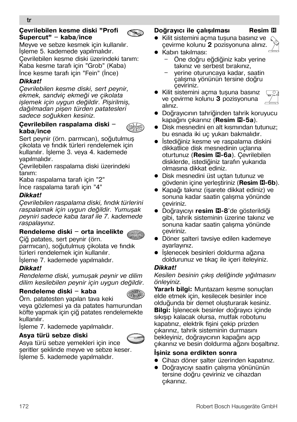 Bosch MUM57810 KITCHEN MACHINE INOX 900W HOME PRO Home Professional User Manual | Page 172 / 208