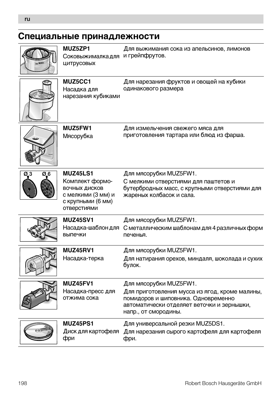 Cÿeýåaæ¿¸¾e ÿpå¸aªæe²¸oc¹å | Bosch MUM57810 KITCHEN MACHINE INOX 900W HOME PRO Home Professional User Manual | Page 198 / 208