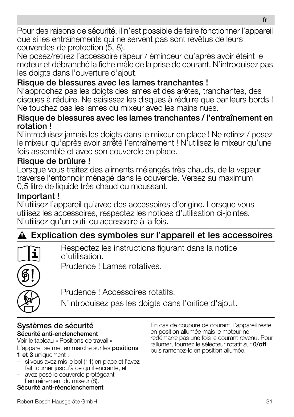 Bosch MUM57810 KITCHEN MACHINE INOX 900W HOME PRO Home Professional User Manual | Page 31 / 208