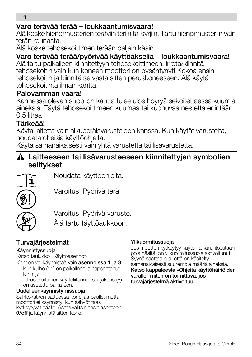 Bosch MUM57810 KITCHEN MACHINE INOX 900W HOME PRO Home Professional User Manual | Page 84 / 208