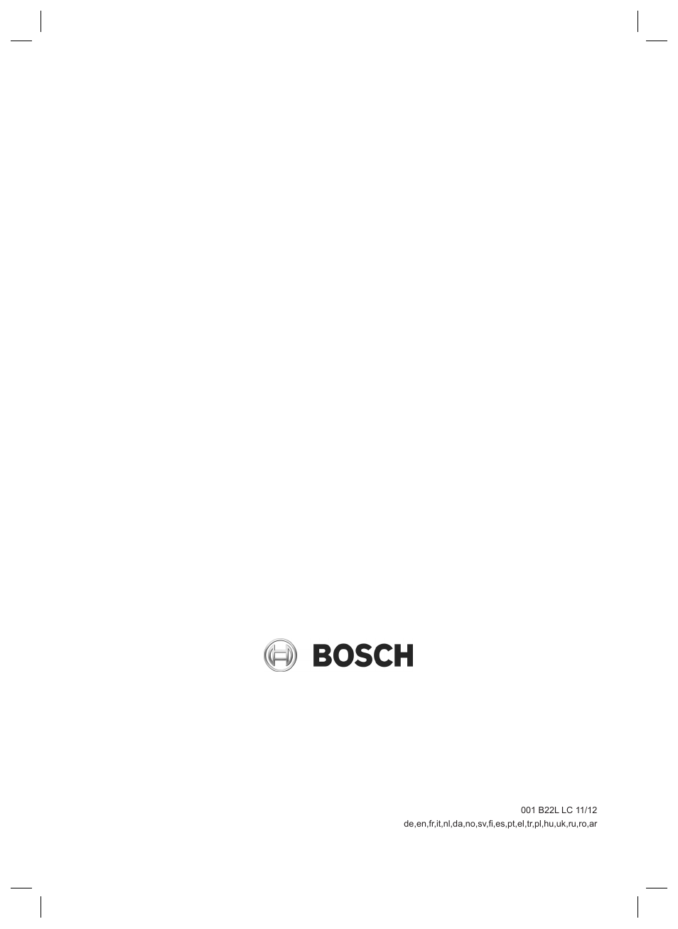 Bosch TDS2240 Centrale vapeur TDS2240 User Manual | Page 160 / 160
