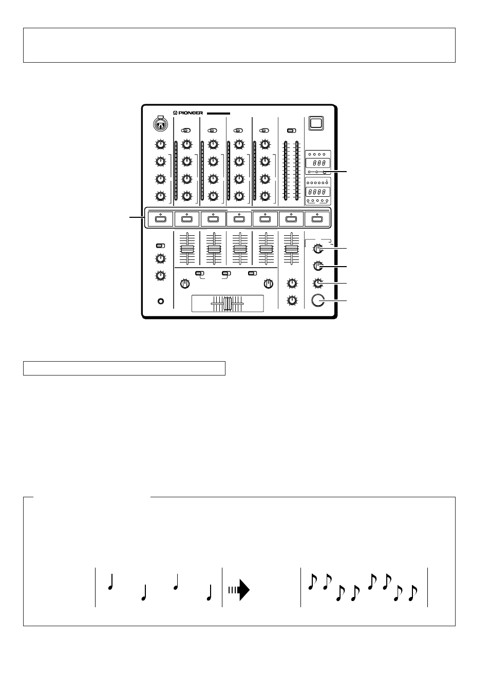 Using the effect function, Features of various effectors, Auto bpm counter (auto bpm counter) | Beat effector (effects linked to bpm), Drb1192, Original (4 beats) 1/2 delay (8 beats) (example), Djm-500 | Pioneer DJM-500 User Manual | Page 12 / 20