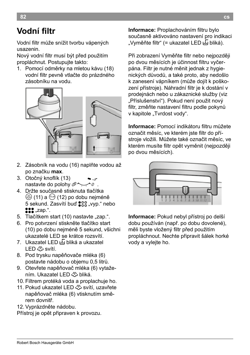 Vodní filtr | Bosch TES50129RW VeroCafe Machine à café Expresso automatique Noir User Manual | Page 86 / 122