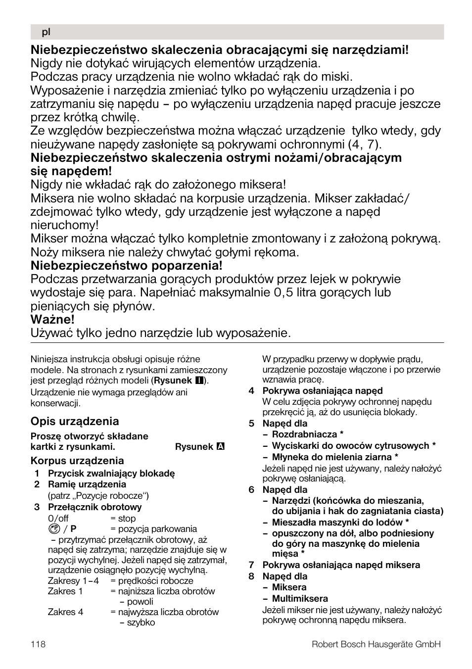 Bosch MUM4832 KITCHEN MACHINE 600W BLANC Couleur blanc blanc User Manual | Page 118 / 174