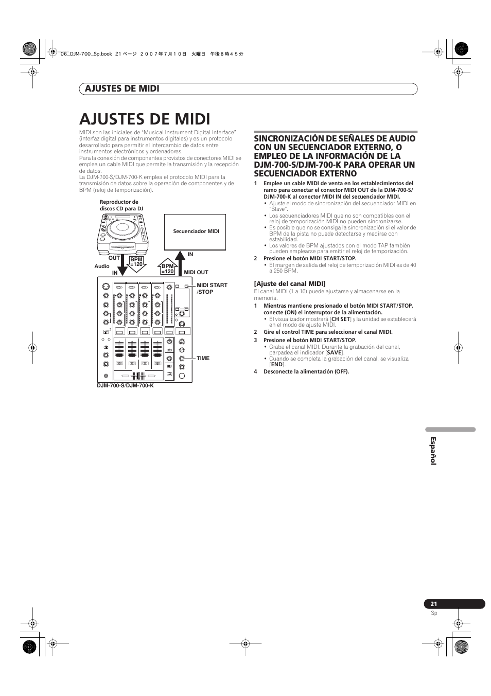 Ajustes de midi | Pioneer DJM-700-S User Manual | Page 151 / 184