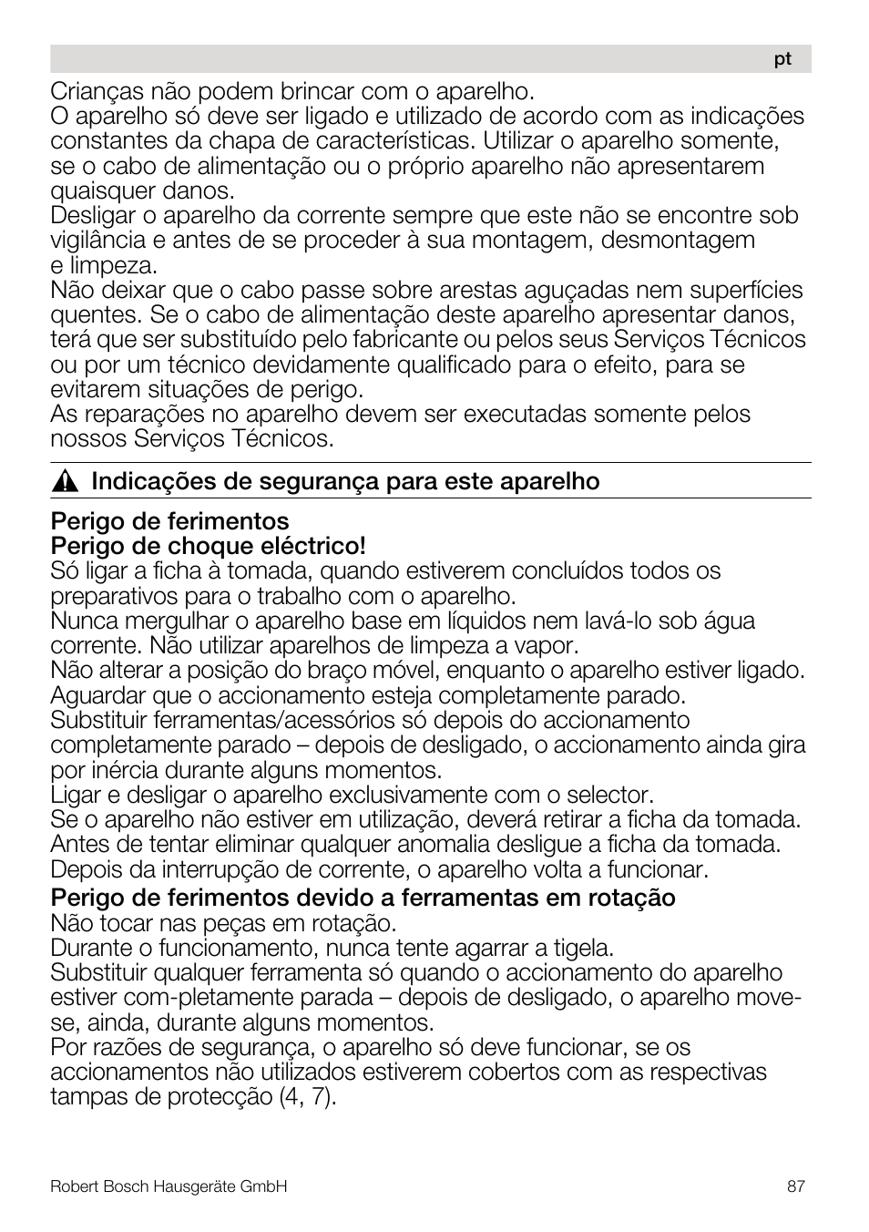 Bosch MUM4640 ROBOT BLANC ROSE 550W BLENDER BOL PLASTI User Manual | Page 87 / 174