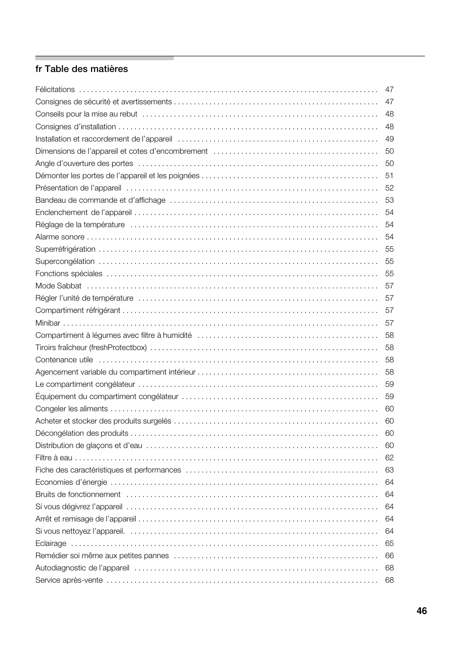 Bosch KAD62S51 Réfrigérateur-congélateur américain Premium User Manual | Page 46 / 114